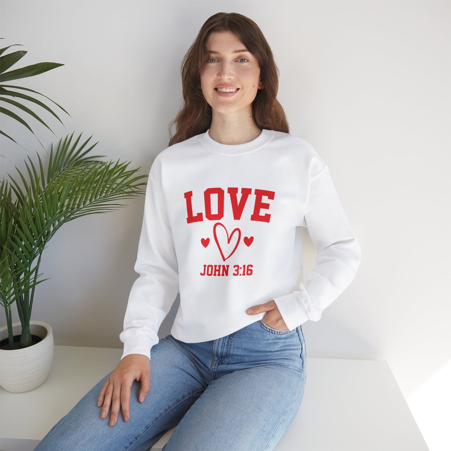 “John 3:16 Love” WHITE Sweatshirt