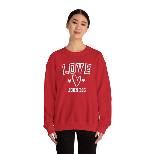 “John 3:16 Love”  RED Sweatshirt