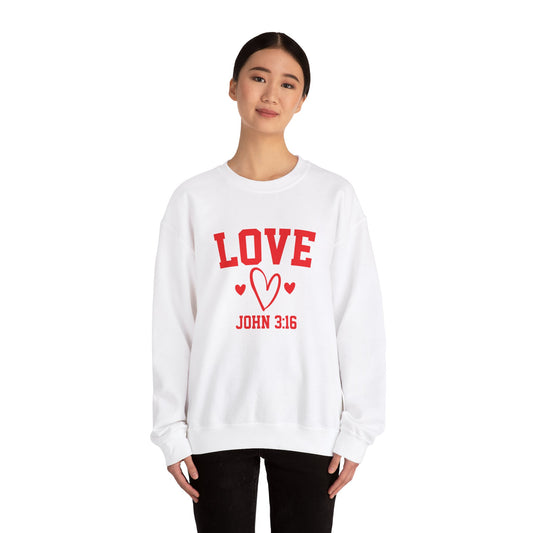 “John 3:16 Love” WHITE Sweatshirt